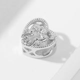 925 Silver Personalized Photo Charms Double Hippocampus Heart Beads