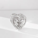 925 Silver Personalized Photo Charms Double Hippocampus Heart Beads