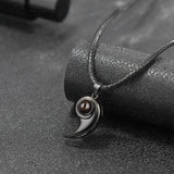 925 Silver Photo Projection Couple Necklace Love Heart Pendant