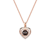 925 Silver Custom Photo Necklace Heart House Pendant