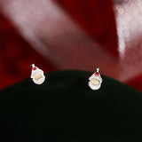 925 Silver Santa Claus Stud Earrings - Christmas Jewelry Gift
