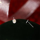 925 Silver Santa Claus Stud Earrings - Christmas Jewelry Gift