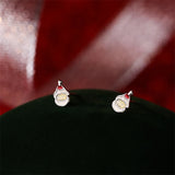 925 Silver Santa Claus Stud Earrings - Christmas Jewelry Gift