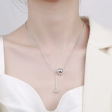 925 Silver Personalized Ball Snake Bones Chain Necklace for Women