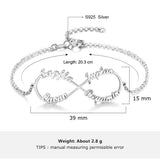 925 Silver Infinity Name Bracelet for Women 4 Names Adjustable (BA102551)
