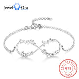 925 Silver Infinity Name Bracelet for Women 4 Names Adjustable (BA102551)
