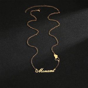 925 Silver Personalized Name Necklace Two Love Chain Collar