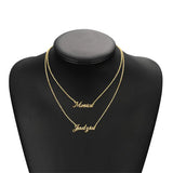 925 Silver Personalized Nameplate Necklace with 2 Names for Girlfriend