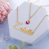 925 Silver Personalized Name Necklace with Birthstone