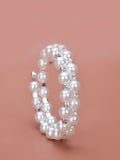 Sterling Silver Personalized Pearl Rhinestone Bracelet for Women