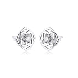 925 Silver Rose Stud Earrings for Women's Summer Jewelry