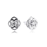925 Silver Rose Stud Earrings for Women's Summer Jewelry