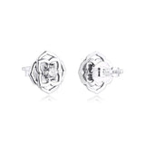 925 Silver Rose Stud Earrings for Women's Summer Jewelry