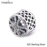 925 Silver Petals of Love Charm Hearts DIY Bracelet Bead Jewelry