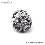 925 Silver Petals of Love Charm Hearts DIY Bracelet Bead Jewelry