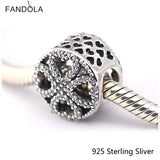 925 Silver Petals of Love Charm Hearts DIY Bracelet Bead Jewelry