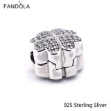 925 Silver Petals of Love Charm for Bracelet Jewelry