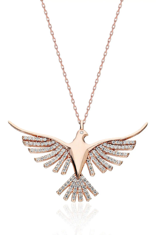 925 Silver Phoenix Bird Necklace Pendant Jewelry Gift