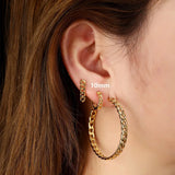 925 Silver Earrings Set Hoop Chain 4pcs Women Adjustable Christmas Gift