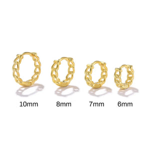 925 Silver Earrings Set Hoop Chain 4pcs Women Adjustable Christmas Gift
