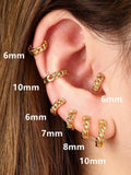 925 Silver Earrings Set Hoop Chain 4pcs Women Adjustable Christmas Gift