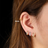 925 Silver Earrings Set Hoop Chain 4pcs Women Adjustable Christmas Gift