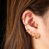 925 Silver Earrings Set Hoop Chain 4pcs Women Adjustable Christmas Gift