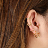 925 Silver Hoop Earrings Set for Women, 4 Pieces Twist Design
