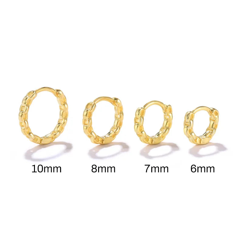 925 Silver Hoop Earrings Set for Women, 4 Pieces Twist Design
