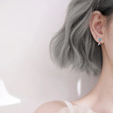 925 Silver Crystal Mermaid Stud Earrings Wedding Jewelry