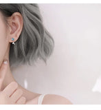 925 Silver Crystal Mermaid Stud Earrings Wedding Jewelry