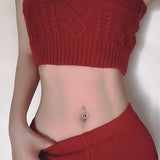 925 Silver Garnet Navel Belly Ring Body Jewelry