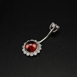 925 Silver Garnet Navel Belly Ring Body Jewelry