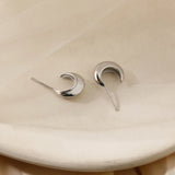 Stylish 925 Silver Geometric Stud Earrings