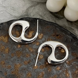 925 Silver Pig Nose Earrings European Heavy Industry Style Fashionable