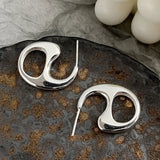 925 Silver Pig Nose Earrings European Heavy Industry Style Fashionable