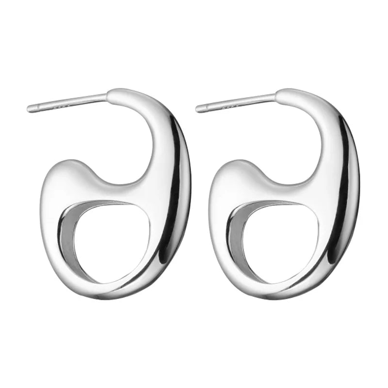 925 Silver Pig Nose Earrings European Heavy Industry Style Fashionable