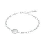 925 Silver Geometric Circle Tile Bracelet for Women