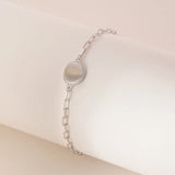 925 Silver Geometric Circle Tile Bracelet for Women
