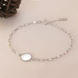 925 Silver Geometric Circle Tile Bracelet for Women