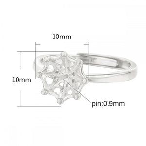 925 Silver Ring Blank for 10mm Half Drilled Pearl Setting