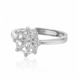 925 Silver Ring Blank for 10mm Half Drilled Pearl Setting