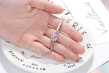 925 Sterling Silver Pink Crystal Zirconia Cherry Blossom Flower Bracelet