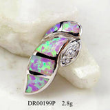 925 Silver Pink Fire Opal Conch Pendant Necklace for Gift