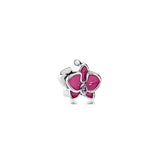 925 Silver Pink Flower Beads Bracelet Bangles