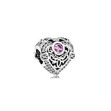 925 Silver Pink Flower Beads Bracelet Bangles