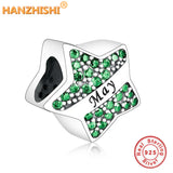 925 Silver Birthstone Bead Star Charm for Bracelet Bangle DIY Jewelry