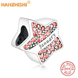 925 Silver Birthstone Bead Star Charm for Bracelet Bangle DIY Jewelry