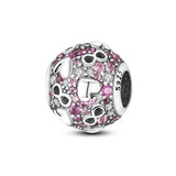 925 Silver Pink Zircon Heart & Eternity Bead for Bracelet Pendant