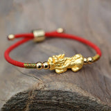 925 Silver Pixiu Tibetan Lucky Red Rope Bracelet Adjustable Charm